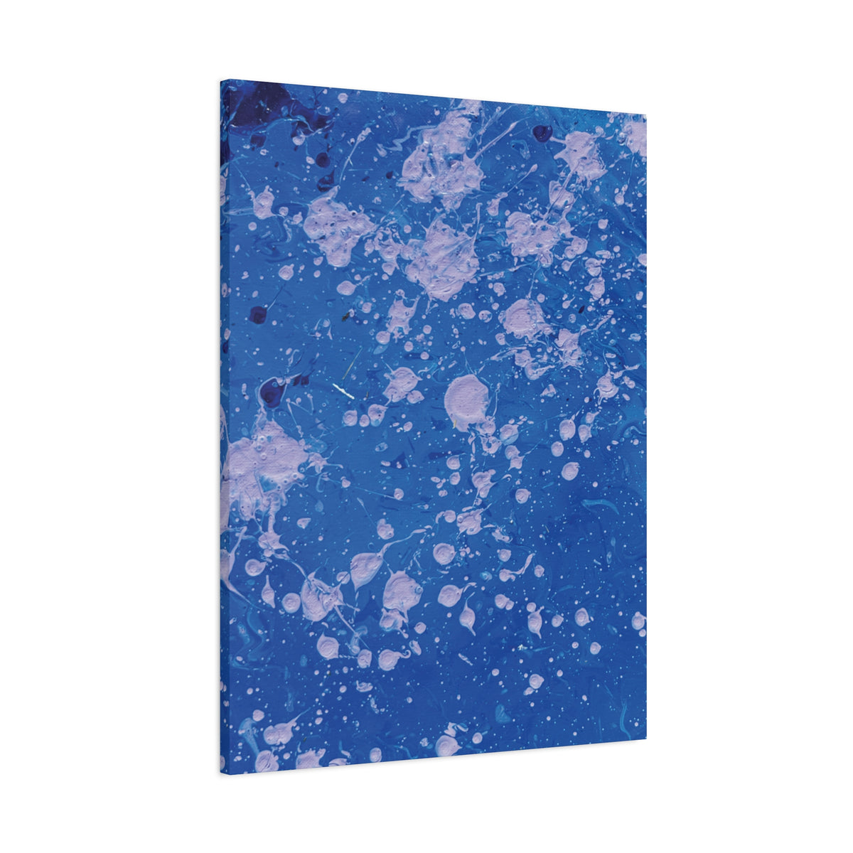 Blue Abstract Splatter Canvas Print  Dots (Matte Stretched 1.25")
