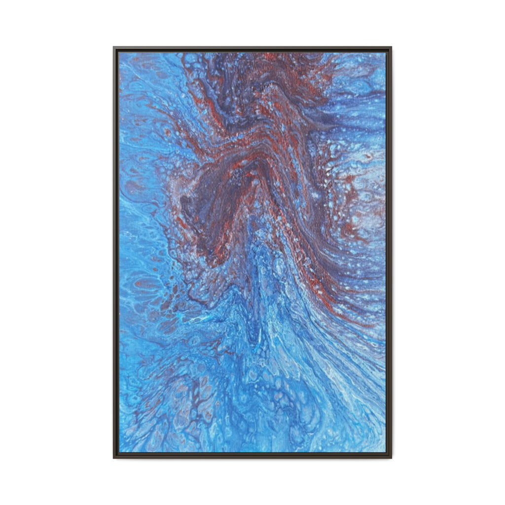 Abstract Blue Fluid Art Matte Canvas