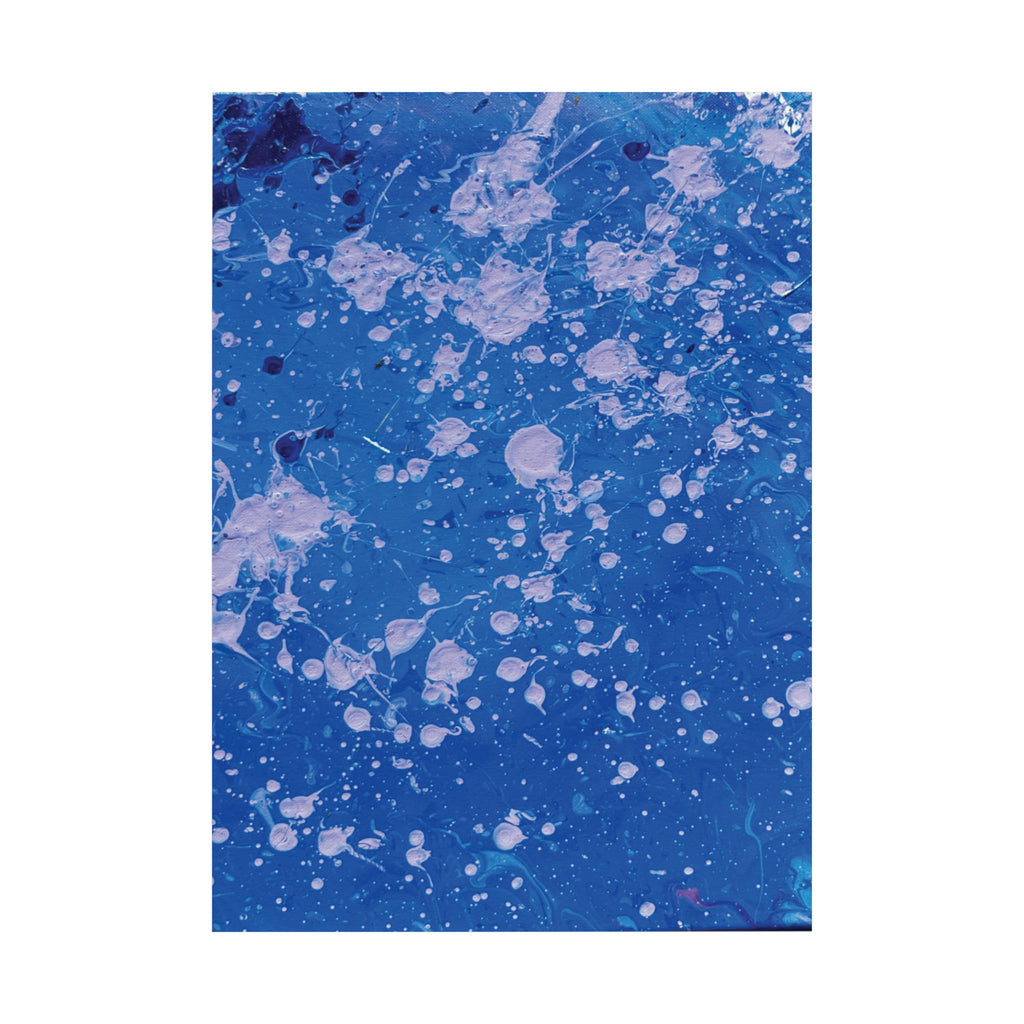 Abstract Blue Paint Splatter Matte Poster Dots Vertical Modern Wall Art