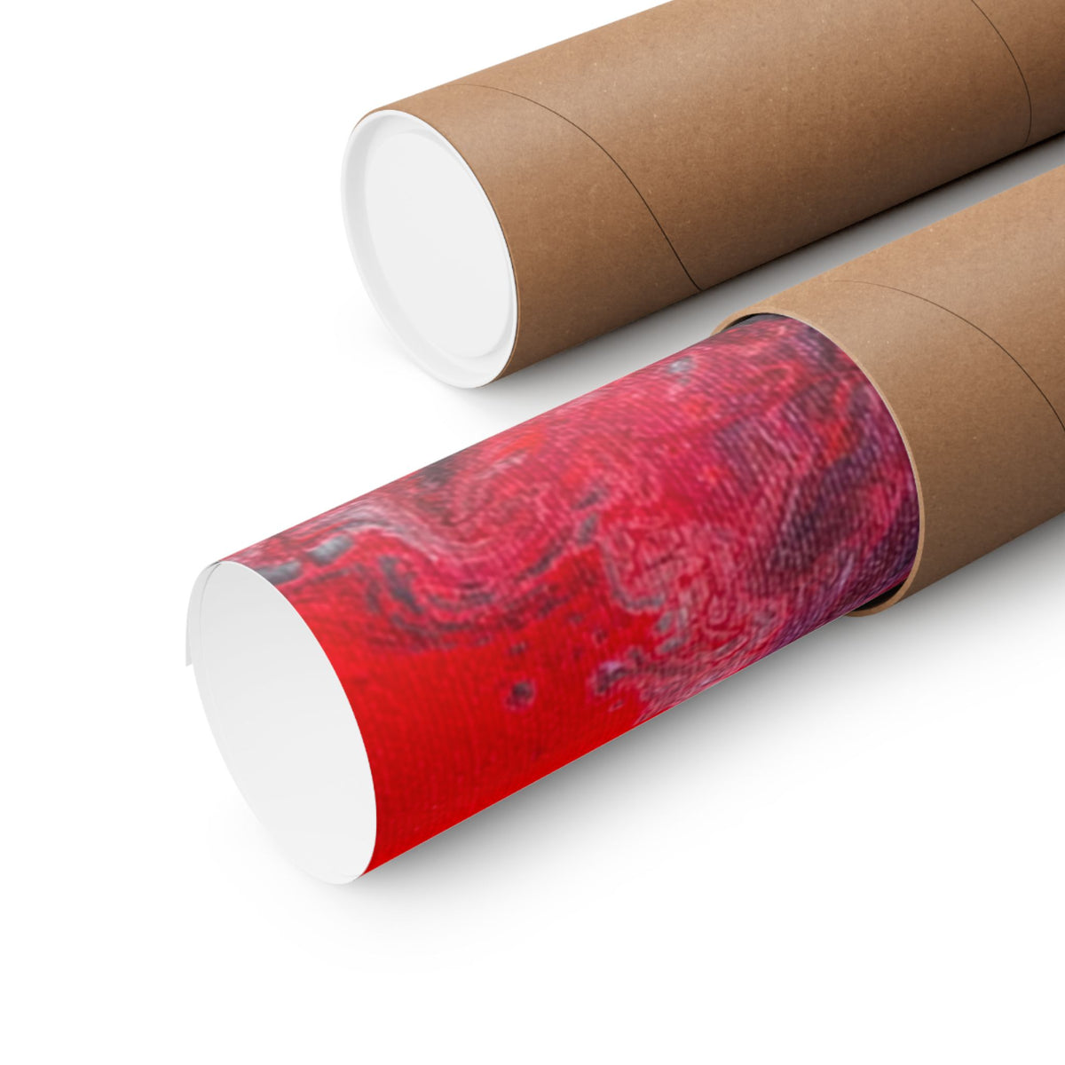 Power Abstract Red Fluid Art Matte Poster (Horizontal)