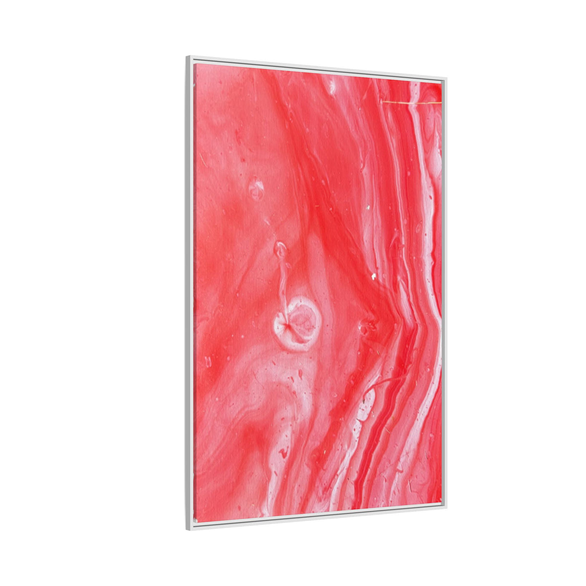 Mars Abstract Red Marble Matte Canvas Print (Framed)