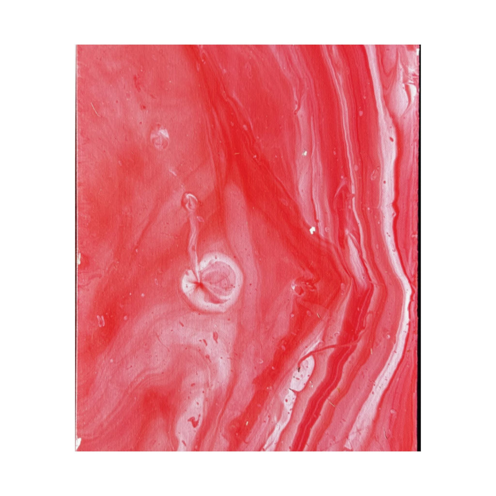 Red Marble Mars Matte Vertical Poster Abstract Red & Cream Wall Art