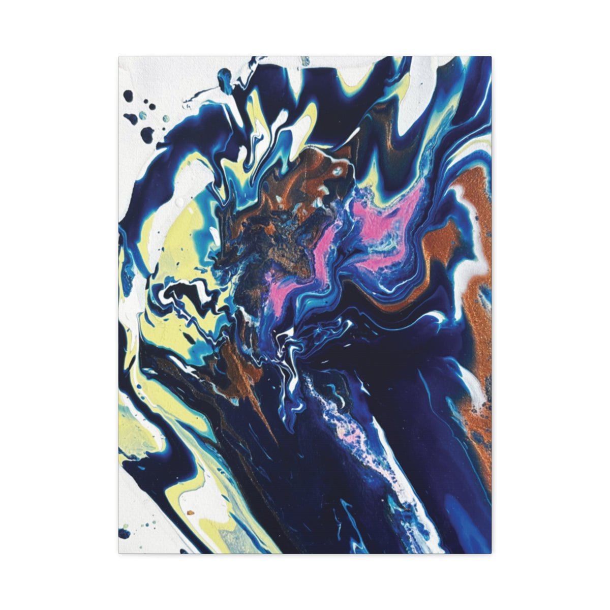 Change Abstract Blue Fluid Art Matte Canvas Print (Stretched Wall Art)
