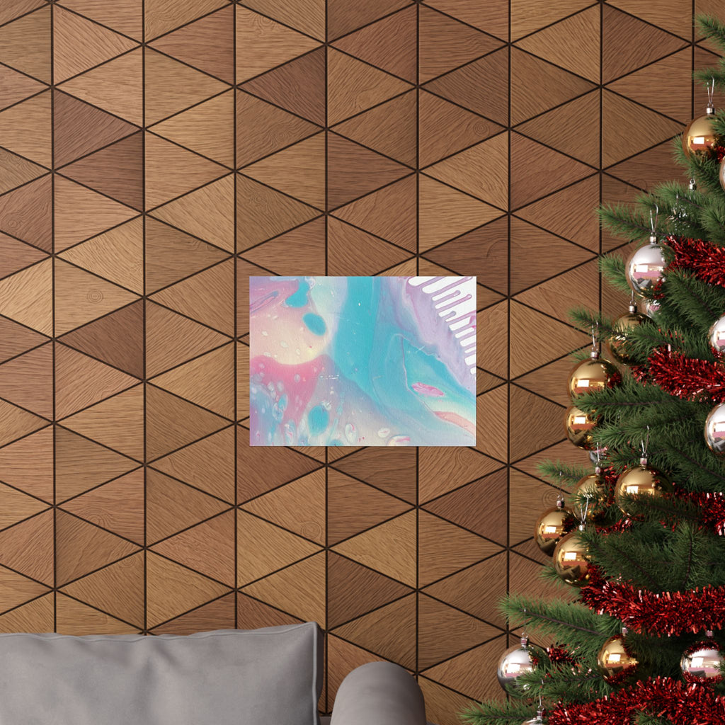 Abstract Pastel Ocean Matte Horizontal Poster Animal Calming Nursery & Bedroom Wall Art