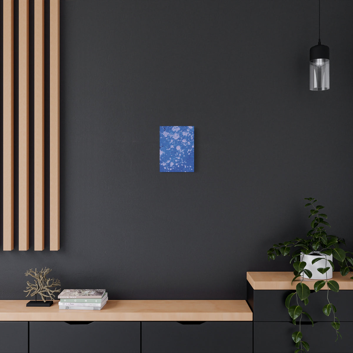 Blue Abstract Splatter Canvas Print  Dots (Matte Stretched 1.25")