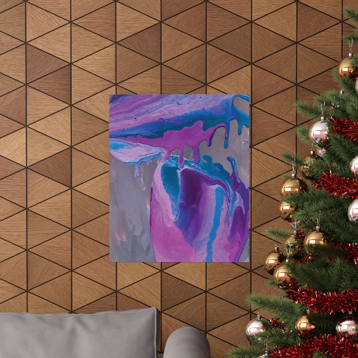 Wave Abstract Purple Fluid Art Matte Poster