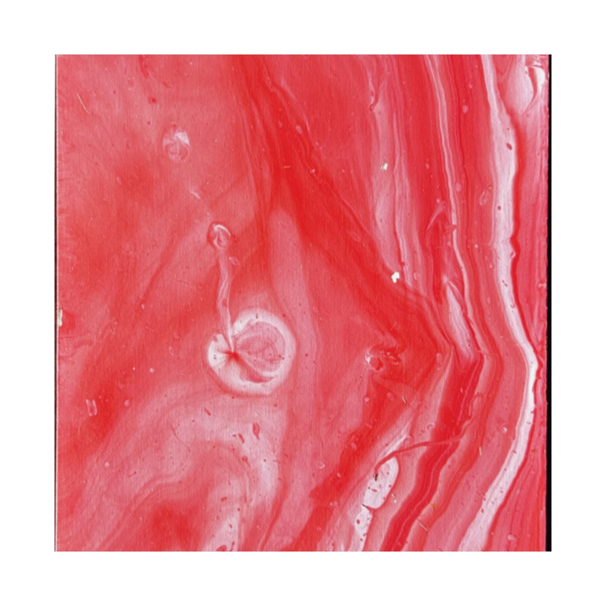 Red Marble Mars Matte Vertical Poster Abstract Red & Cream Wall Art