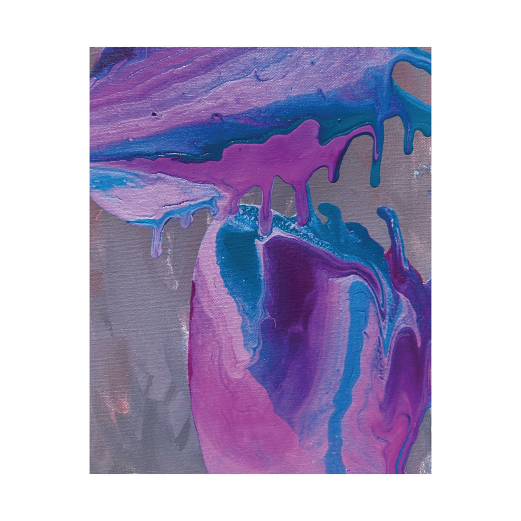 Wave Abstract Purple Fluid Art Matte Poster
