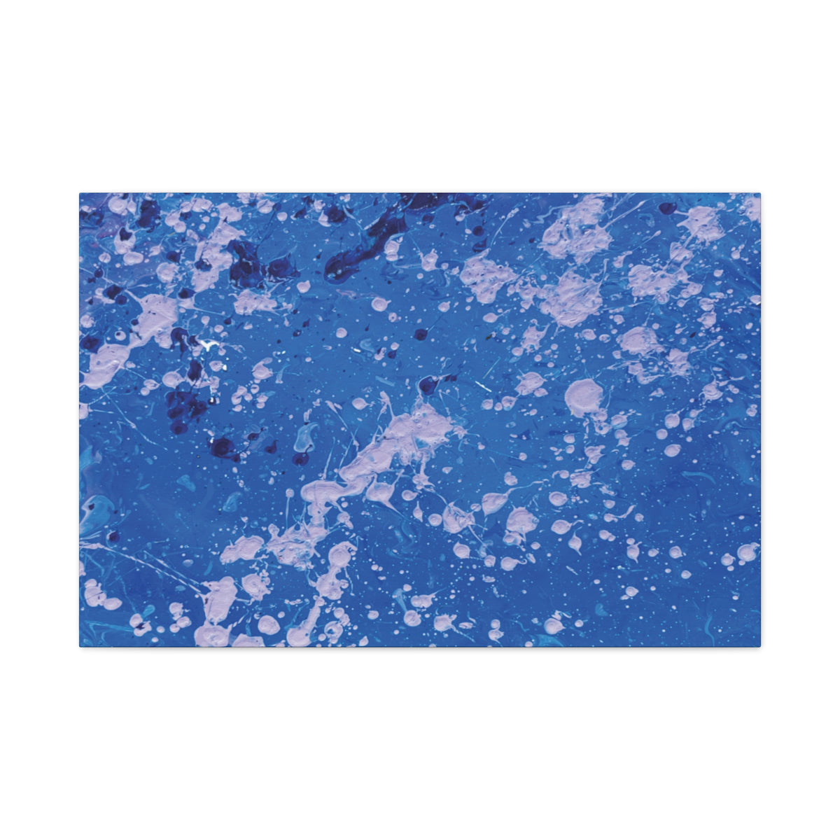 Blue Abstract Splatter Canvas Print  Dots (Matte Stretched 1.25")