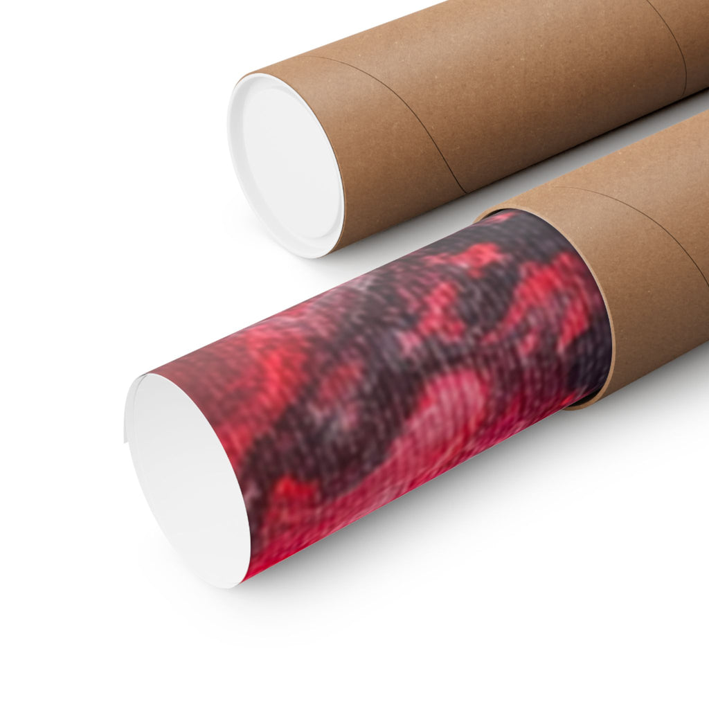 Power Abstract Red Fluid Art Matte Poster (Horizontal)