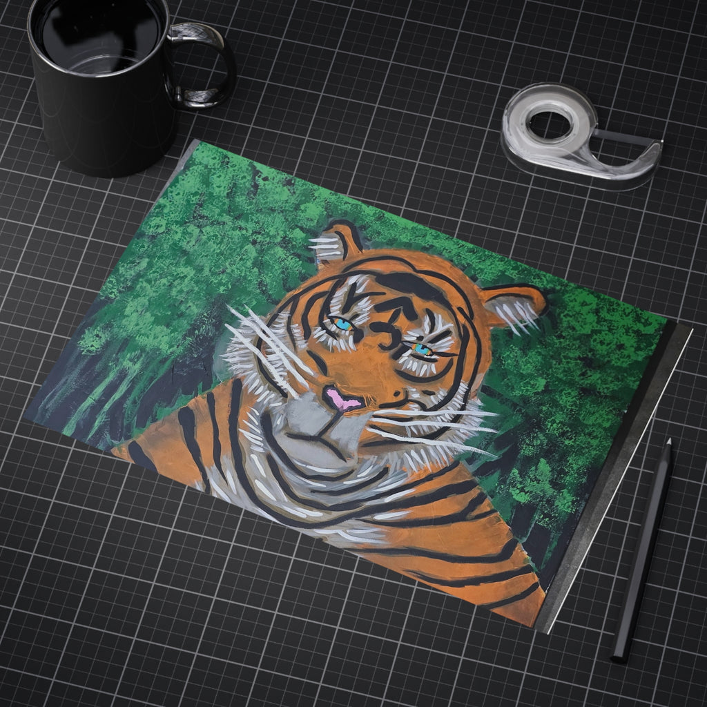 Tiger Portrait Art Print Whimsical Forest Tiger Unframed Print