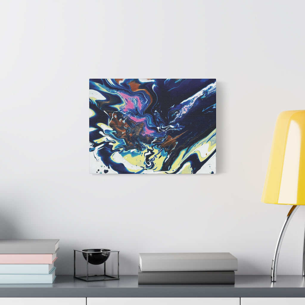Change Abstract Blue Fluid Art Matte Canvas Print (Stretched Wall Art)