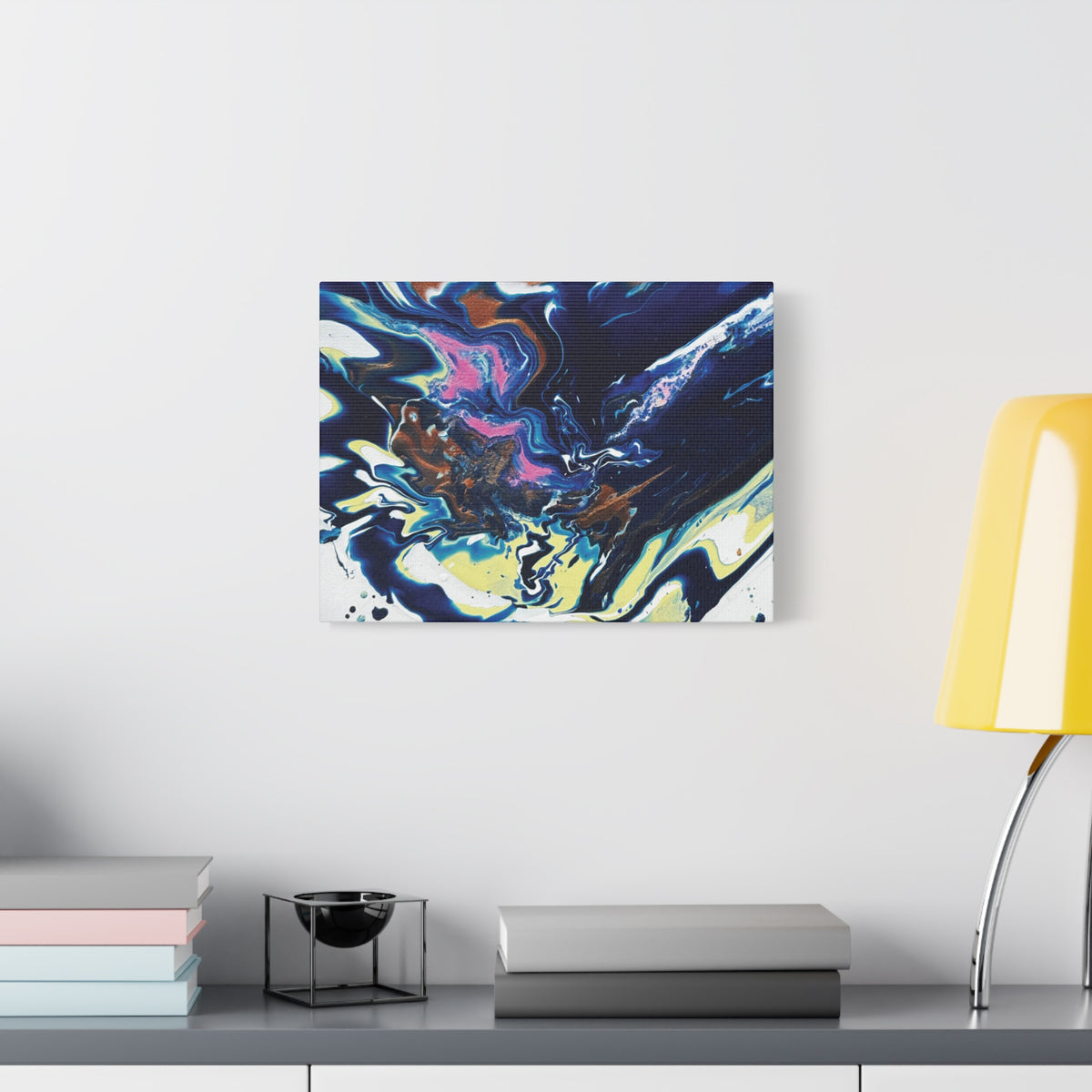 Change Abstract Blue Fluid Art Matte Canvas Print (Stretched Wall Art)