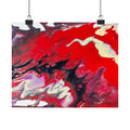 Power Abstract Red Fluid Art Matte Poster (Horizontal)