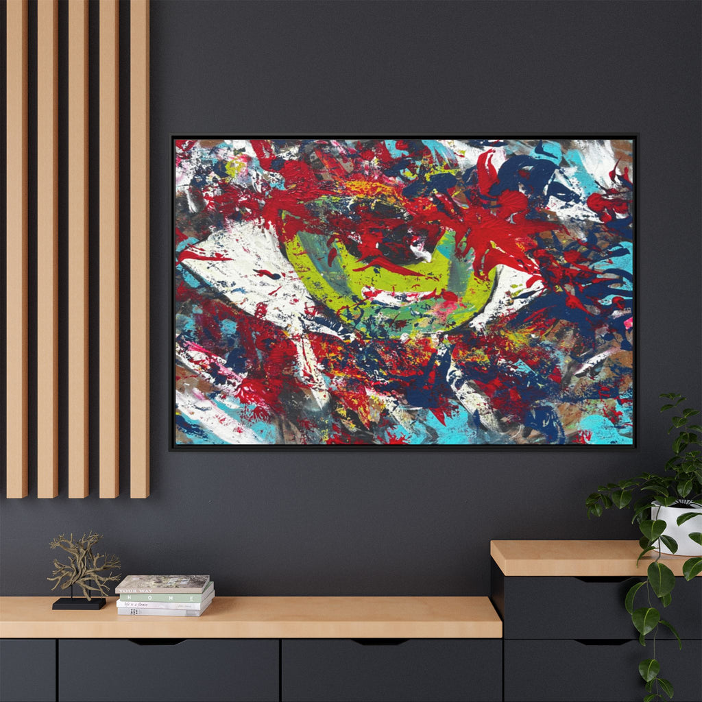 Abstract Color Splash Matte Canvas Print Eye (Framed)