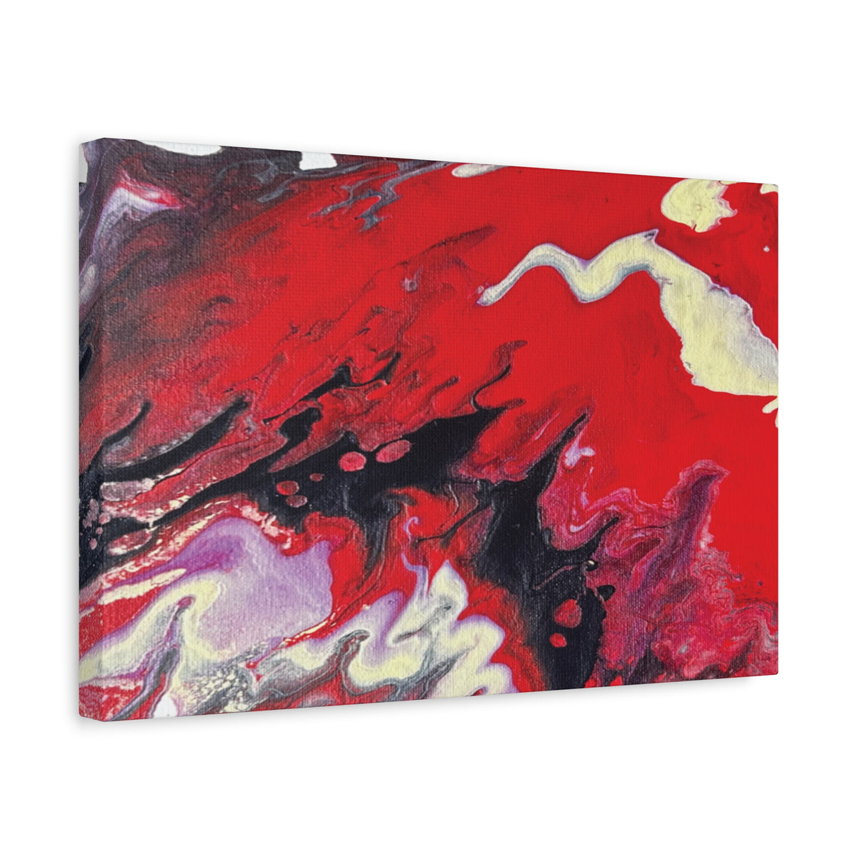 Power Abstract Red Fluid Art Canvas Print (Matte Stretched 1.25")