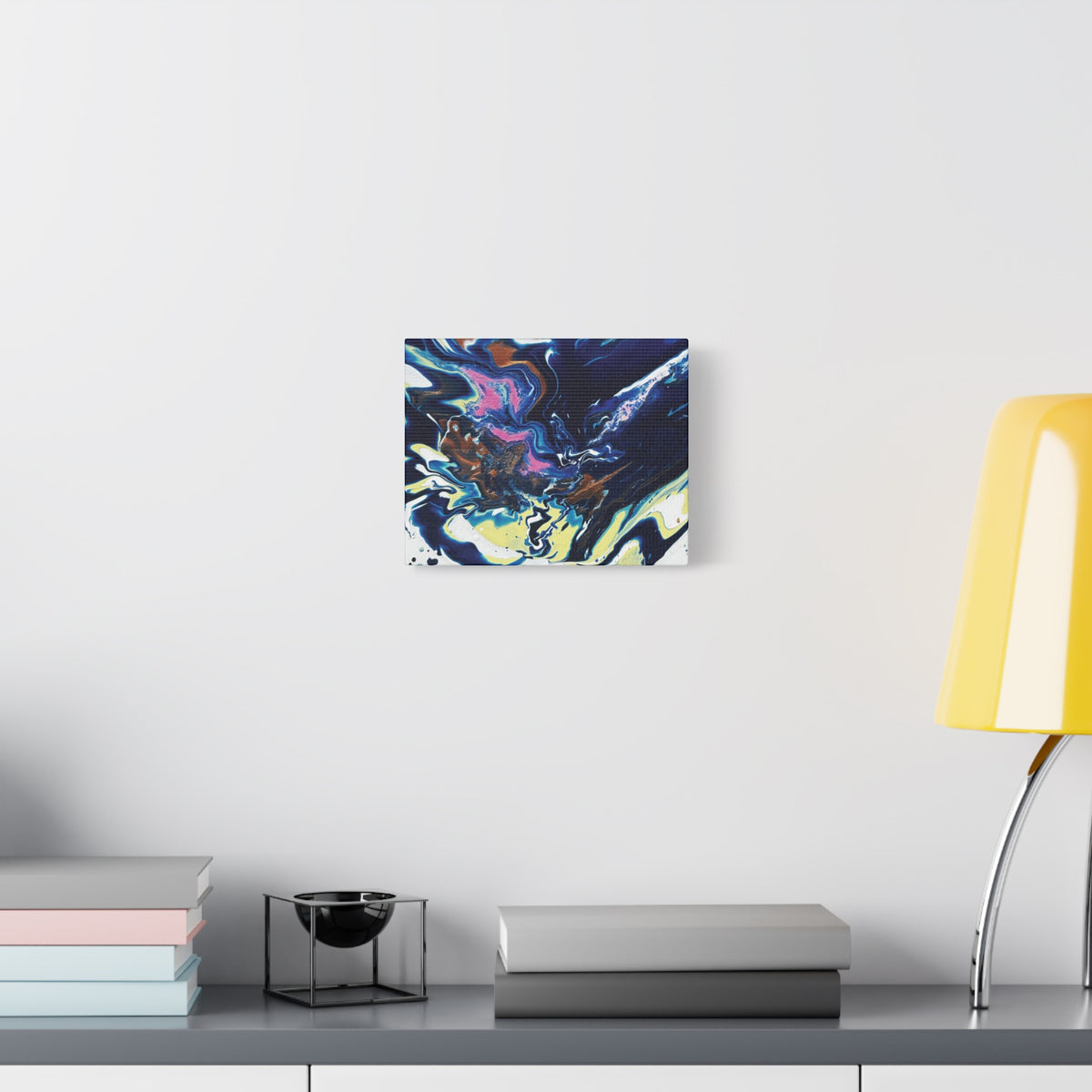 Change Abstract Blue Fluid Art Matte Canvas Print (Stretched Wall Art)