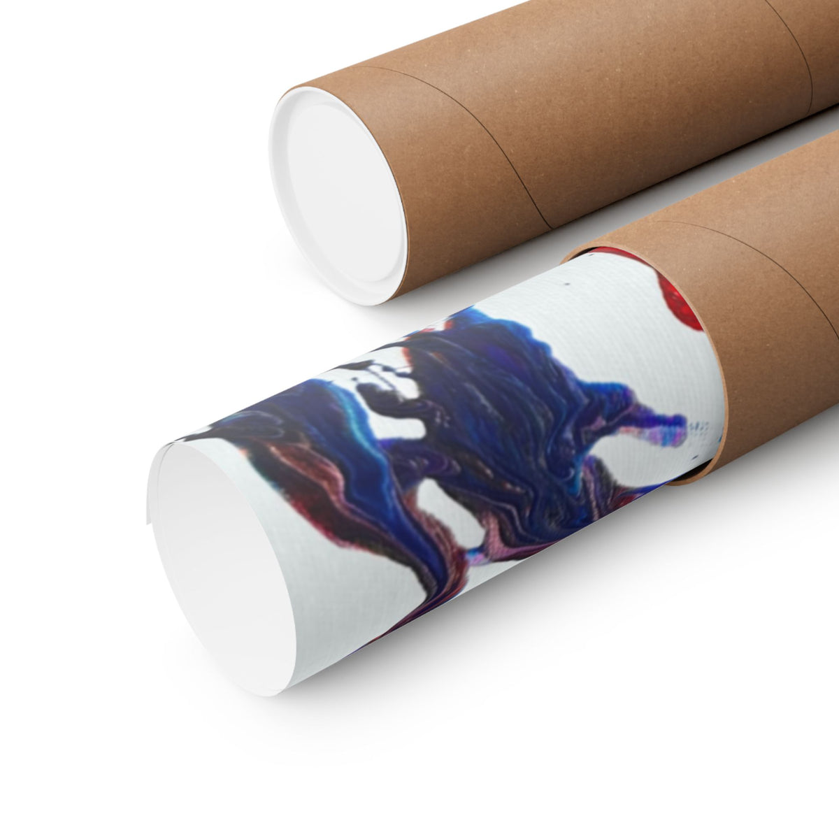 Abstract Red & Blue Matte Poster Universe Horizontal Modern Art Print