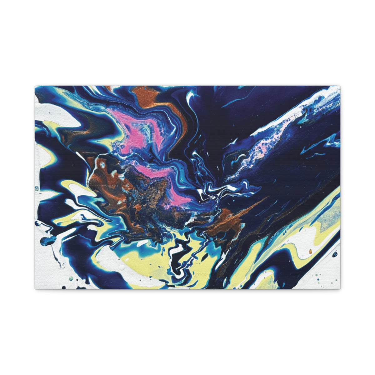 Change Abstract Blue Fluid Art Matte Canvas Print (Stretched Wall Art)