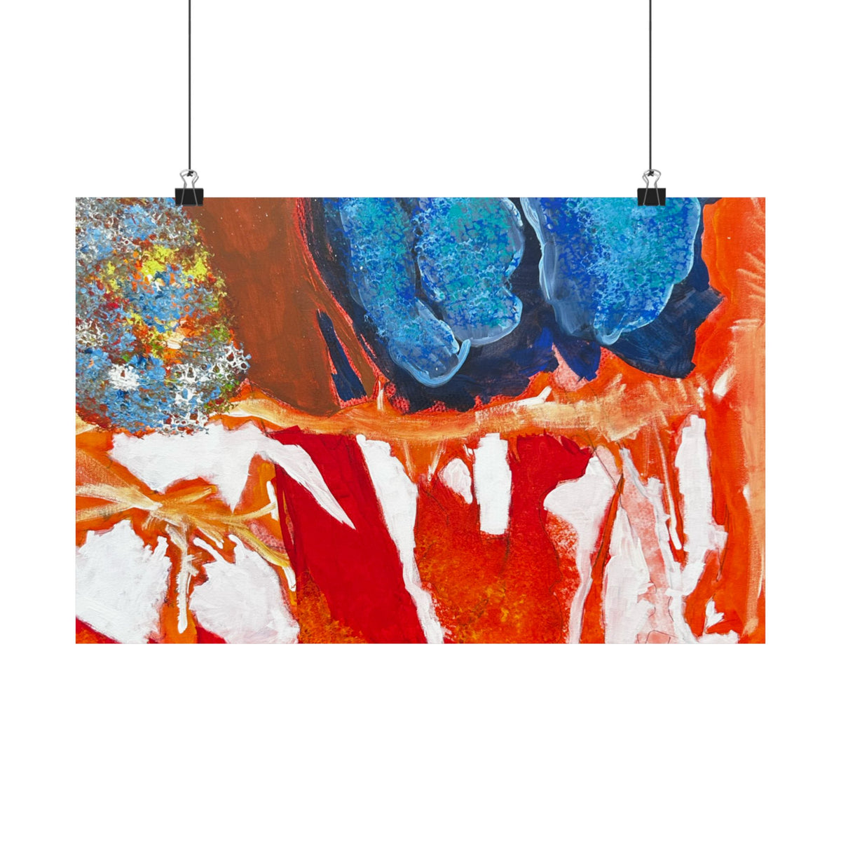 Abstract Color Splash Matte Poster Vibrant Horizontal Modern Wall Art