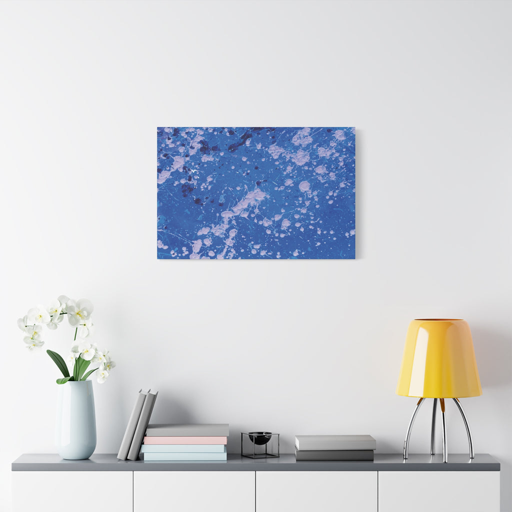Blue Abstract Splatter Canvas Print  Dots (Matte Stretched 1.25")