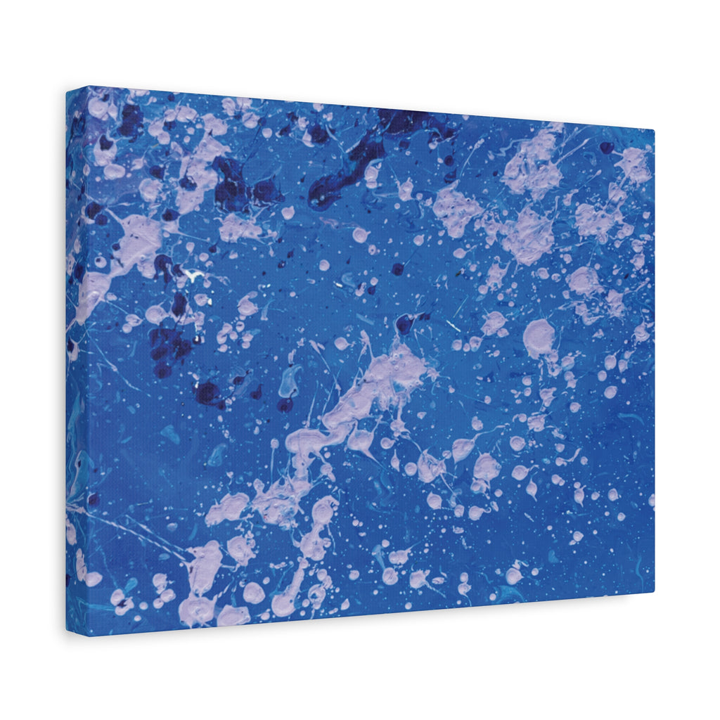 Blue Abstract Splatter Canvas Print  Dots (Matte Stretched 1.25")