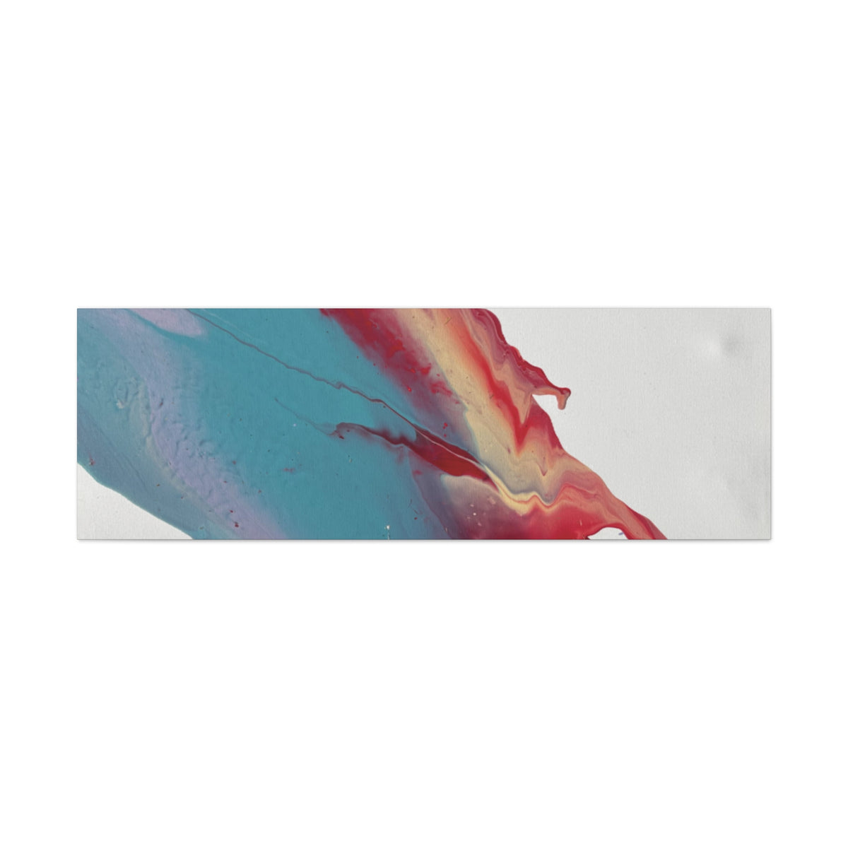 Ceiling Abstract Drip Matte Canvas Print (Blue & Red Fluid Art)