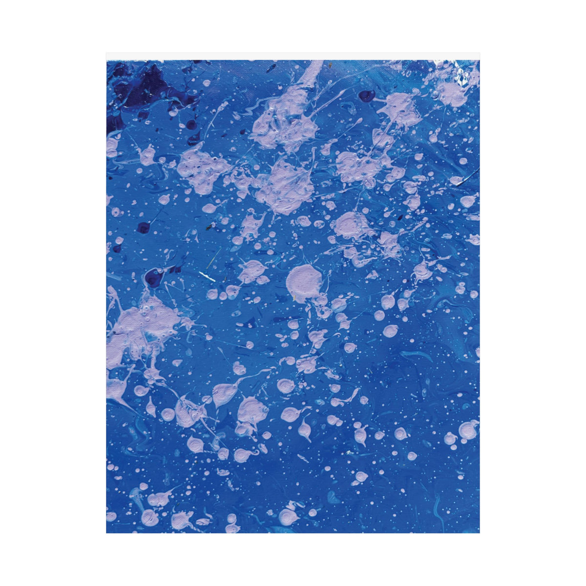 Abstract Blue Paint Splatter Matte Poster Dots Vertical Modern Wall Art