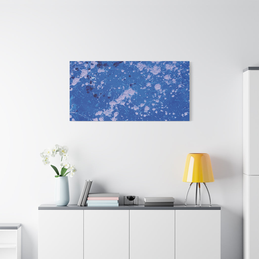 Blue Abstract Splatter Canvas Print  Dots (Matte Stretched 1.25")