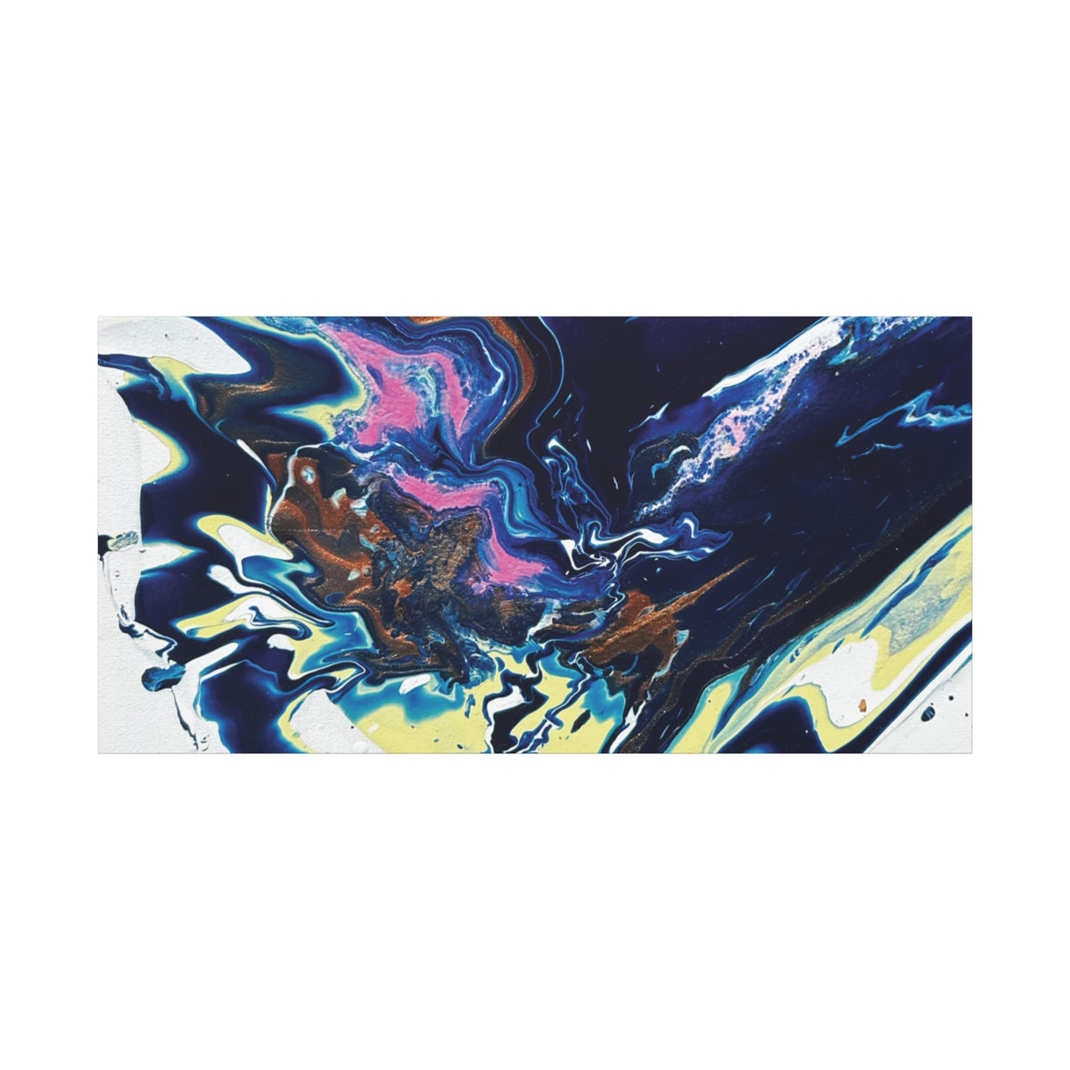 Change Abstract Blue Fluid Art Matte Canvas Print (Stretched Wall Art)