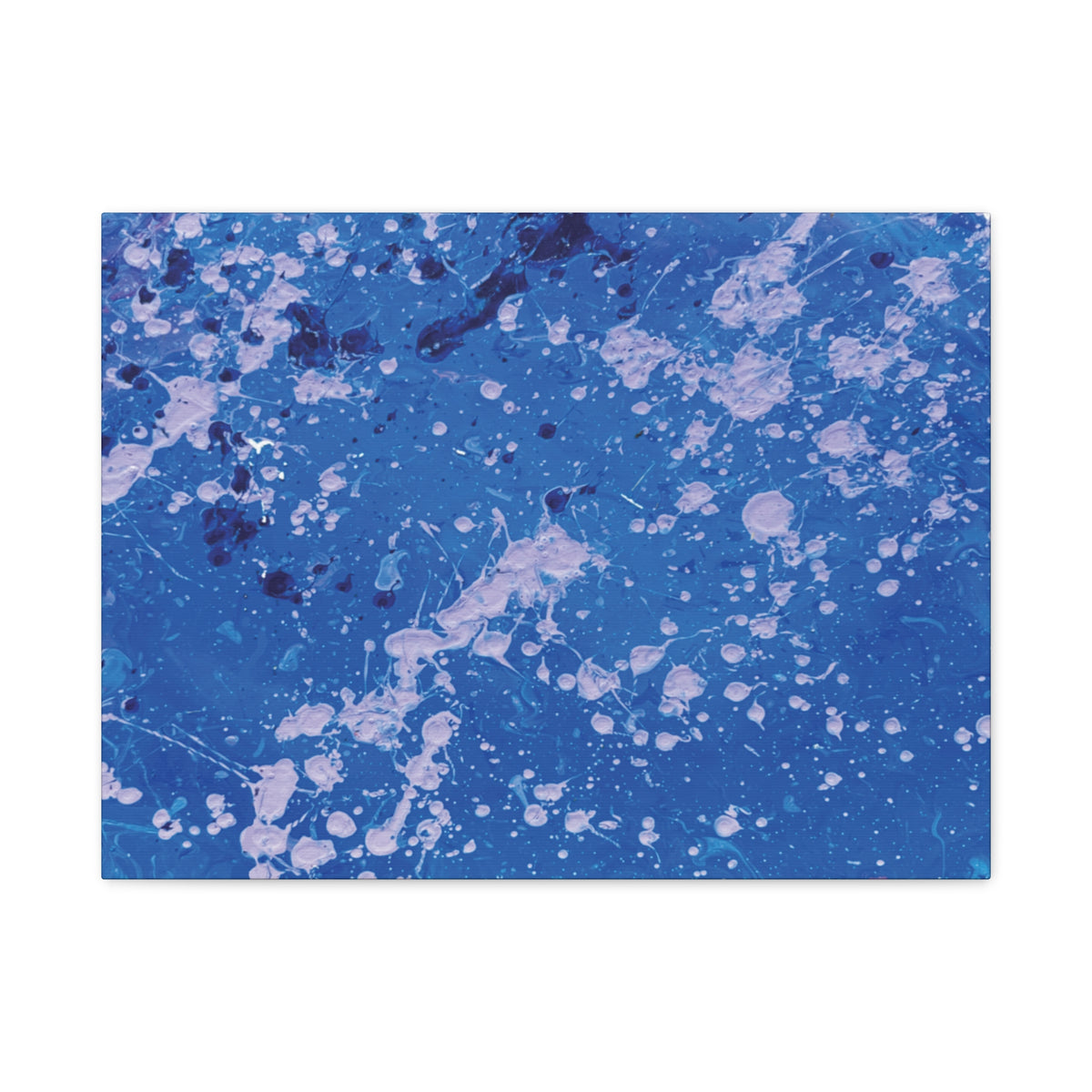 Blue Abstract Splatter Canvas Print  Dots (Matte Stretched 1.25")