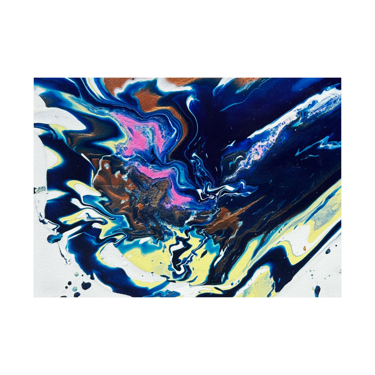 Abstract Blue Marble Matte Poster Change Horizontal Fluid Art Print