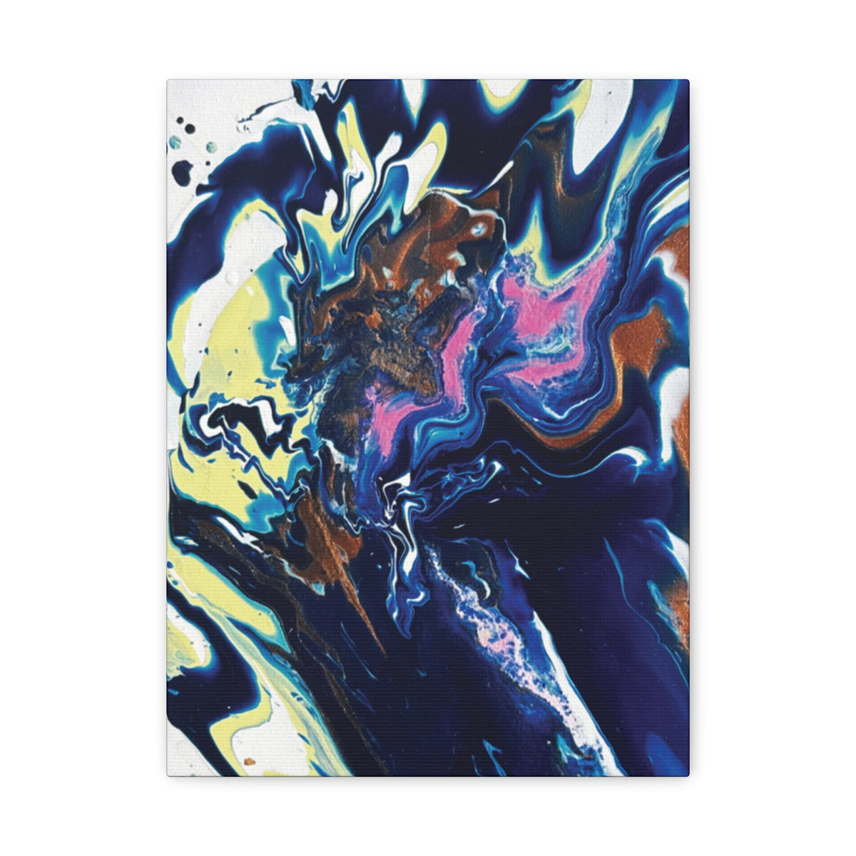 Change Abstract Blue Fluid Art Matte Canvas Print (Stretched Wall Art)