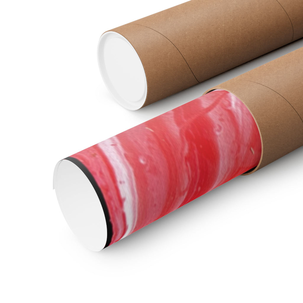 Red Marble Mars Matte Vertical Poster Abstract Red & Cream Wall Art