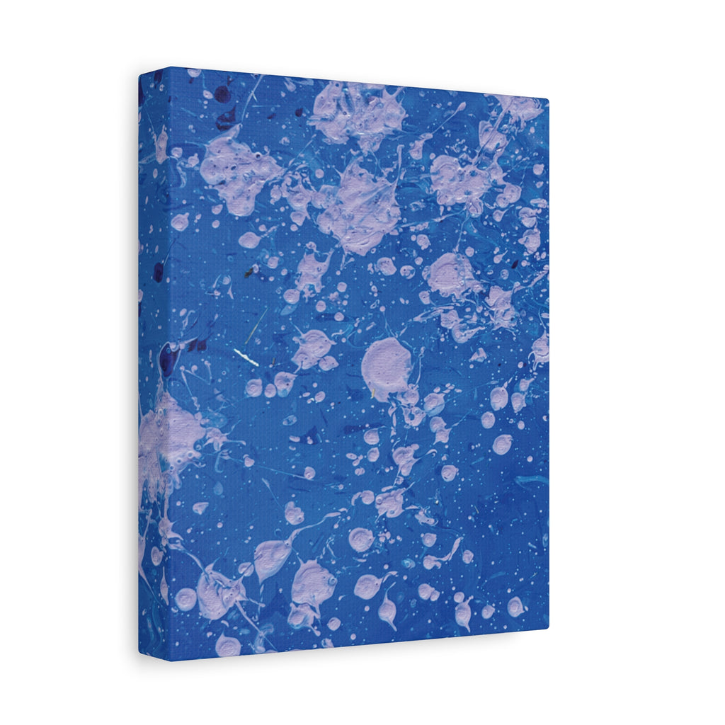Blue Abstract Splatter Canvas Print  Dots (Matte Stretched 1.25")