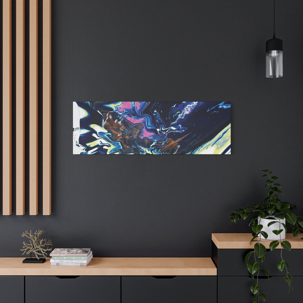 Change Abstract Blue Fluid Art Matte Canvas Print (Stretched Wall Art)