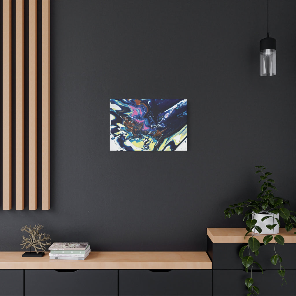 Change Abstract Blue Fluid Art Matte Canvas Print (Stretched Wall Art)
