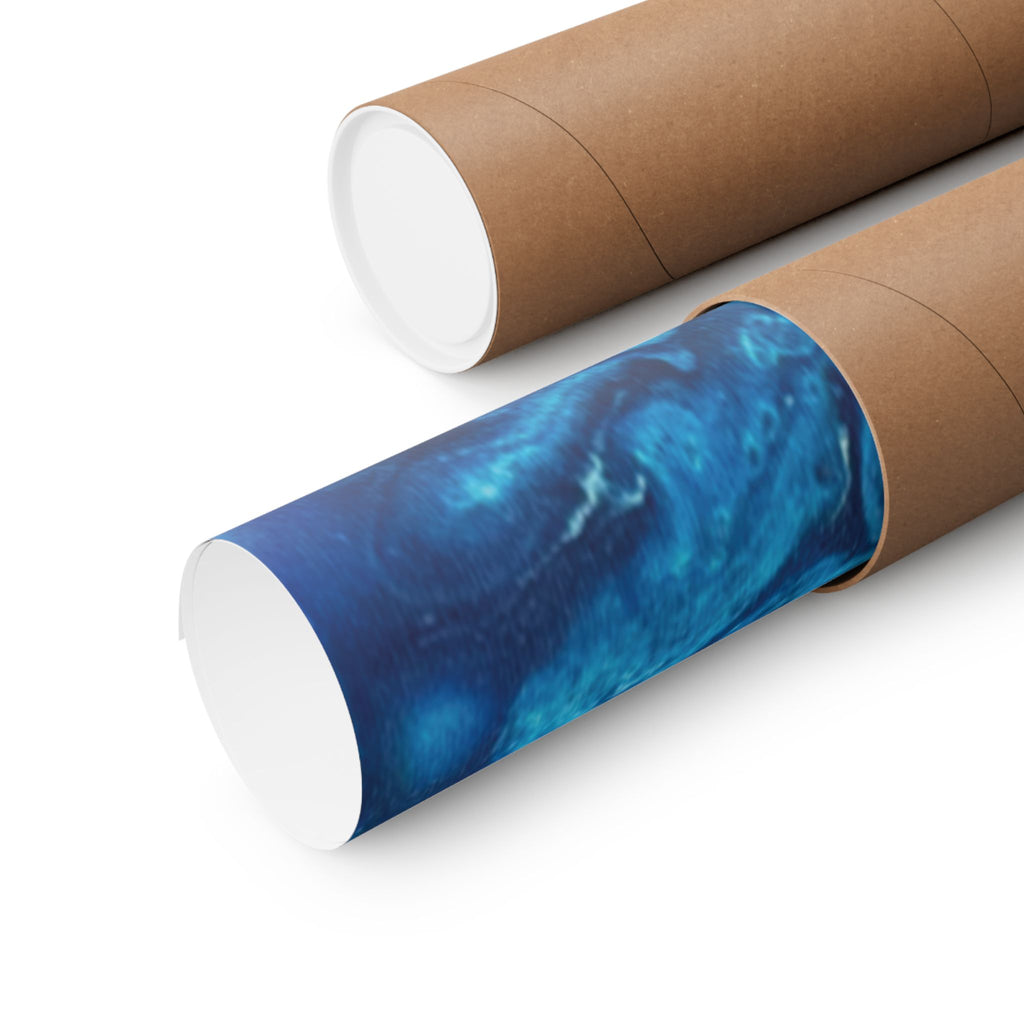 Abstract Ocean Blue Matte Poster Vertical Wall Art Print