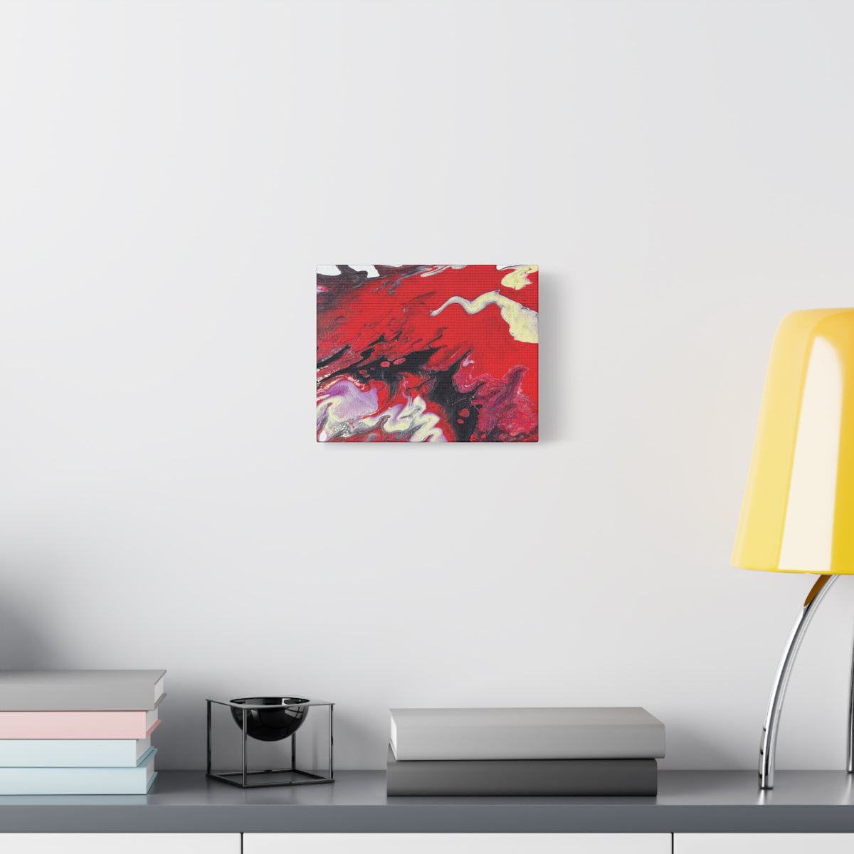Power Abstract Red Fluid Art Canvas Print (Matte Stretched 1.25")