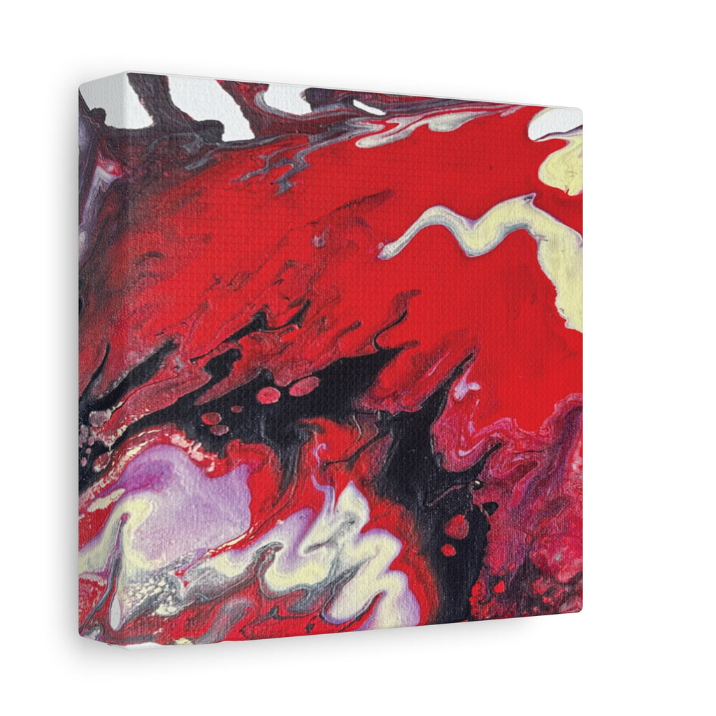 Power Abstract Red Fluid Art Canvas Print (Matte Stretched 1.25")