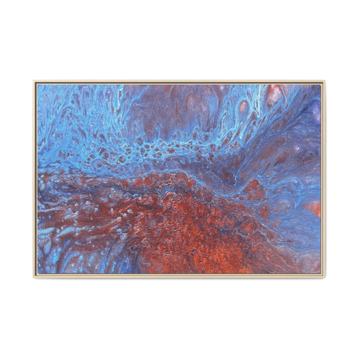Wave Abstract Oceanic Flow Matte Canvas Framed Art