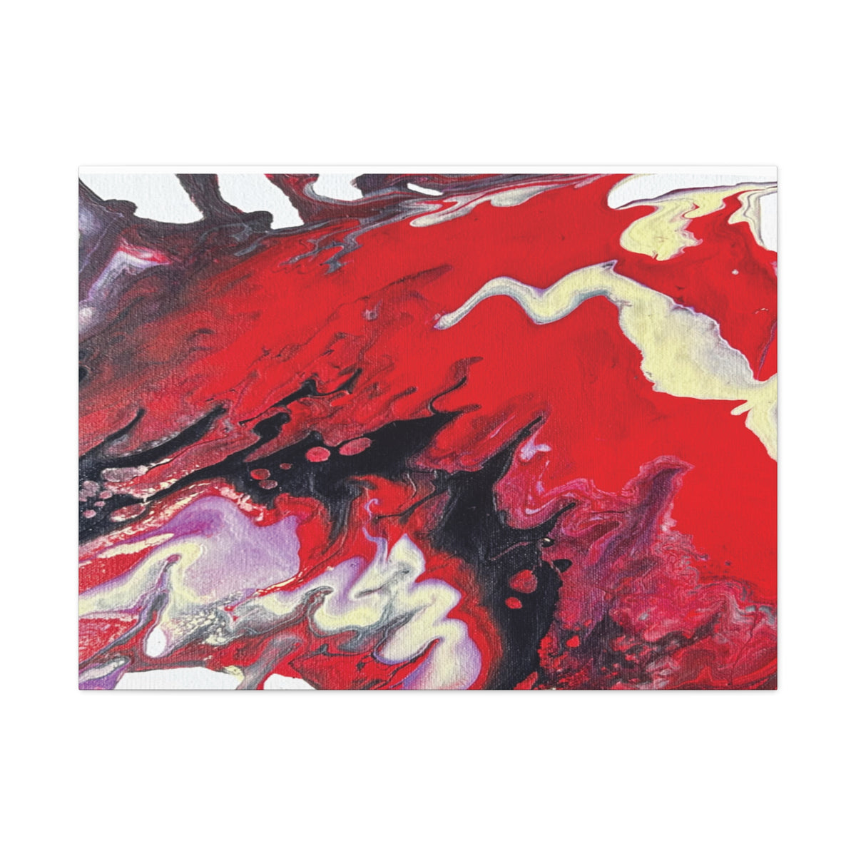 Power Abstract Red Fluid Art Canvas Print (Matte Stretched 1.25")