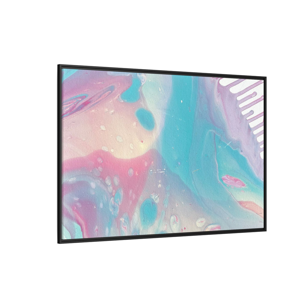 Animal Abstract Pastel Fluid Art Framed Canvas Print