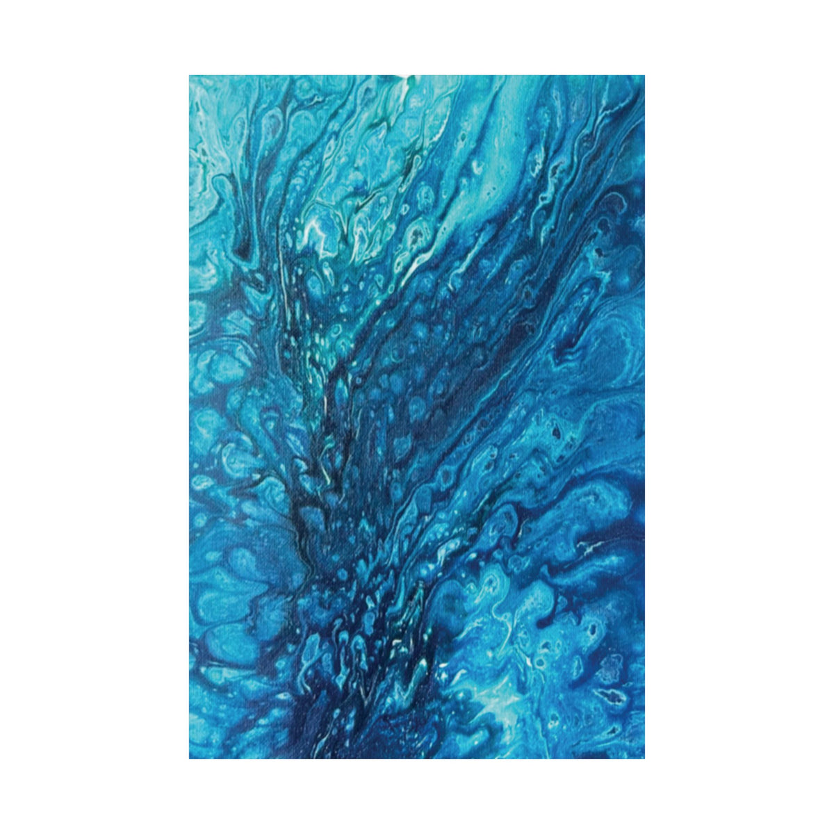 Abstract Ocean Blue Matte Poster Vertical Wall Art Print
