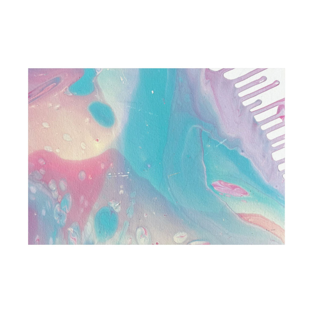 Abstract Pastel Ocean Matte Horizontal Poster Animal Calming Nursery & Bedroom Wall Art
