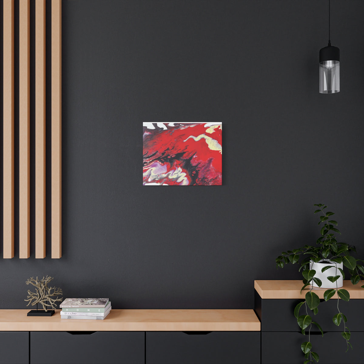 Power Abstract Red Fluid Art Canvas Print (Matte Stretched 1.25")