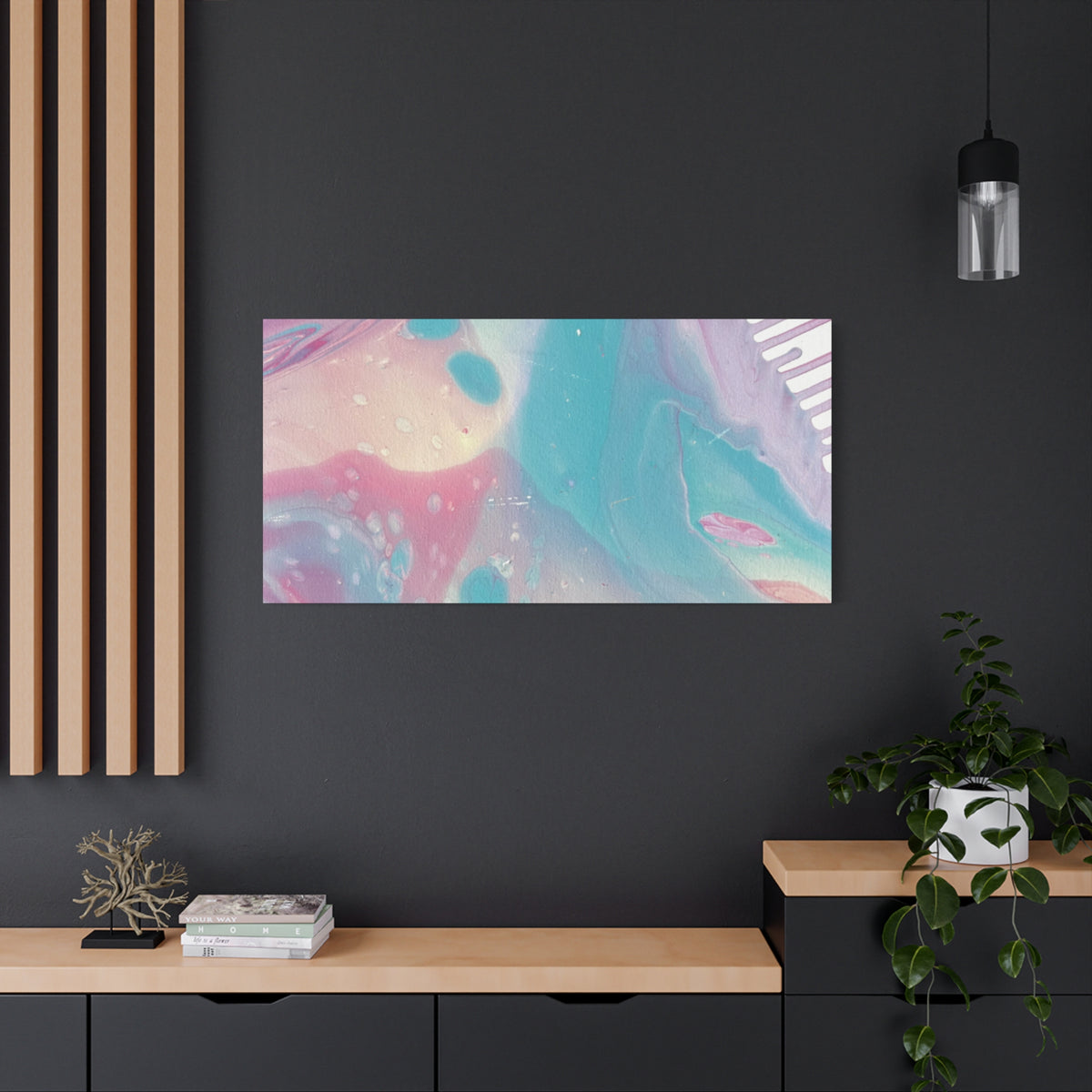 Pastel Fluid Animal Canvas Print Abstract Acrylic Pour Wall Art