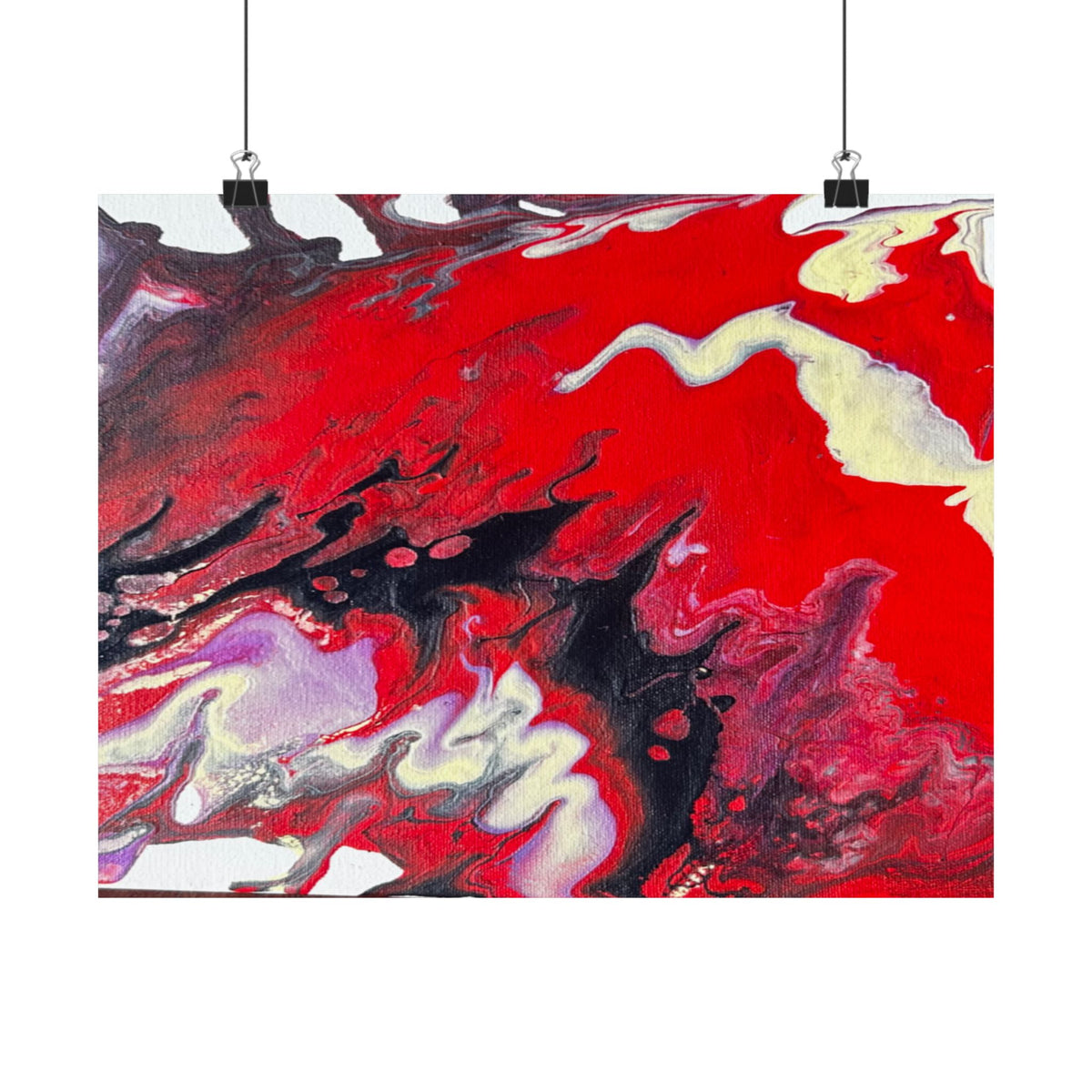 Power Abstract Red Fluid Art Matte Poster (Horizontal)