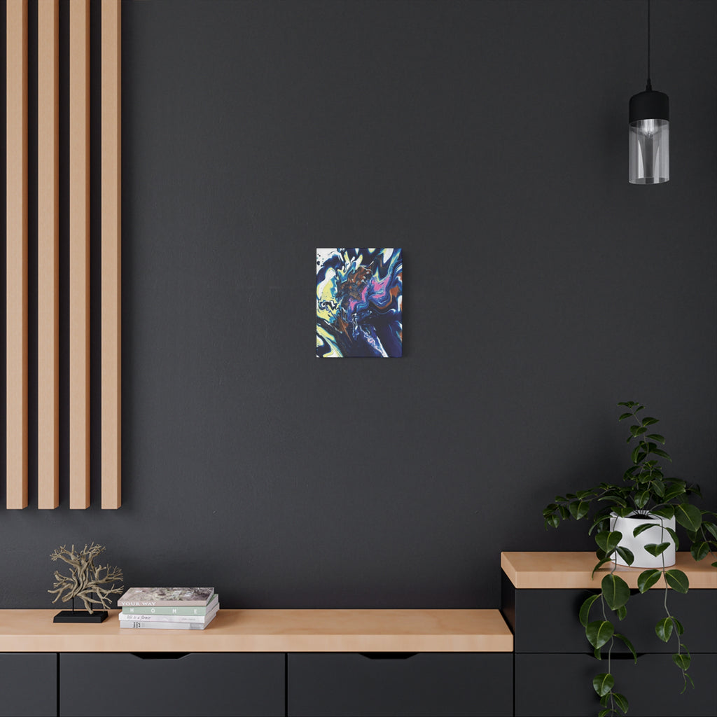 Change Abstract Blue Fluid Art Matte Canvas Print (Stretched Wall Art)