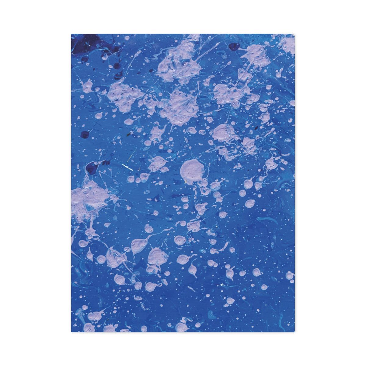 Blue Abstract Splatter Canvas Print  Dots (Matte Stretched 1.25")